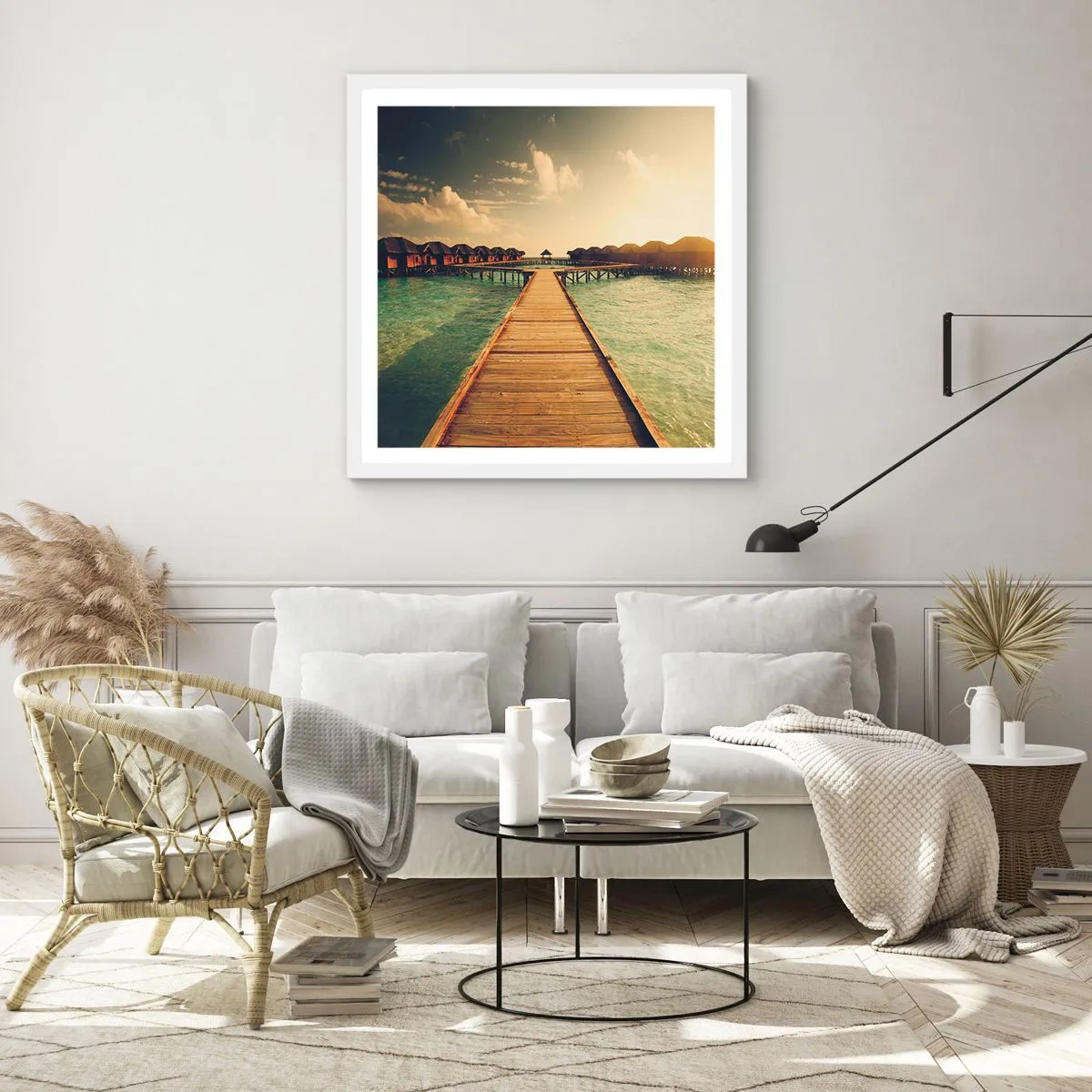 Affisch i vit ram - Varm inbjudan - 40x40 cm