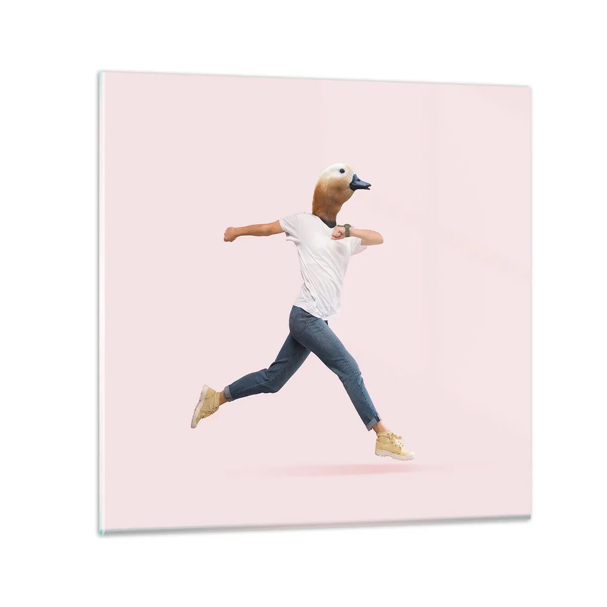 Glastavla - Bild på glas - En nypa absurd - 60x60 cm
