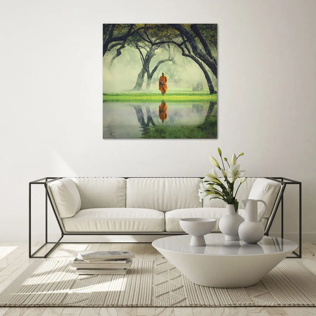 Glastavla - Bild på glas - På väg till upplysningen - 40x40 cm