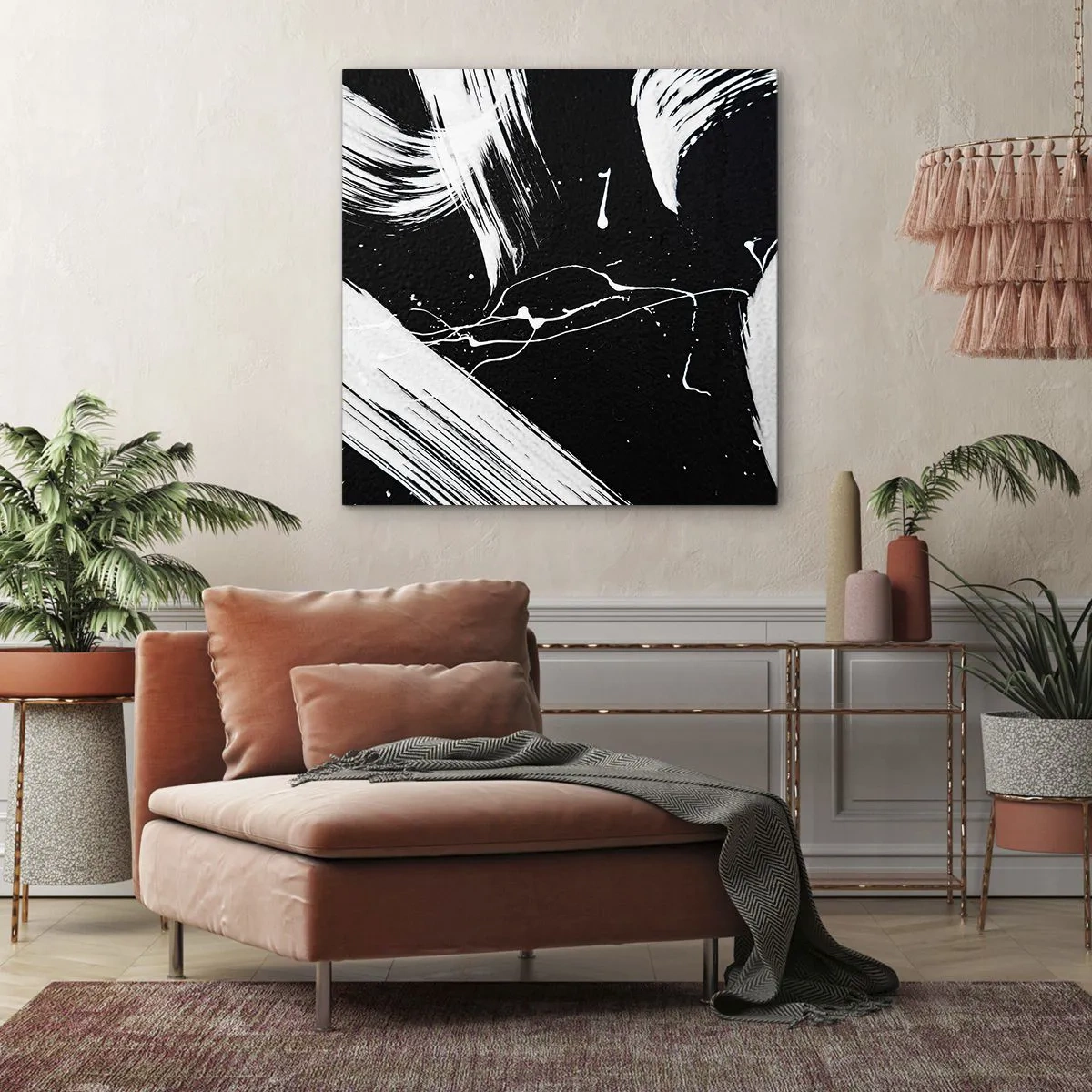 Canvastavla - Bild på duk - Bryta mörkret - 60x60 cm