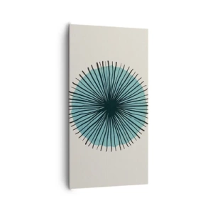 Canvastavla - Bild på duk - Radier mot blått - 65x120 cm