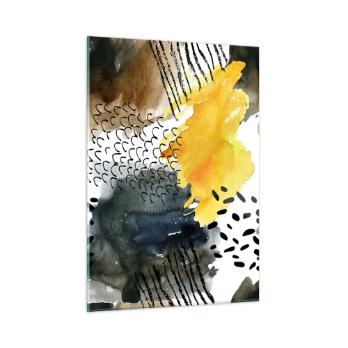 Glastavla - Bild på glas - Elementens möte - 50x70 cm