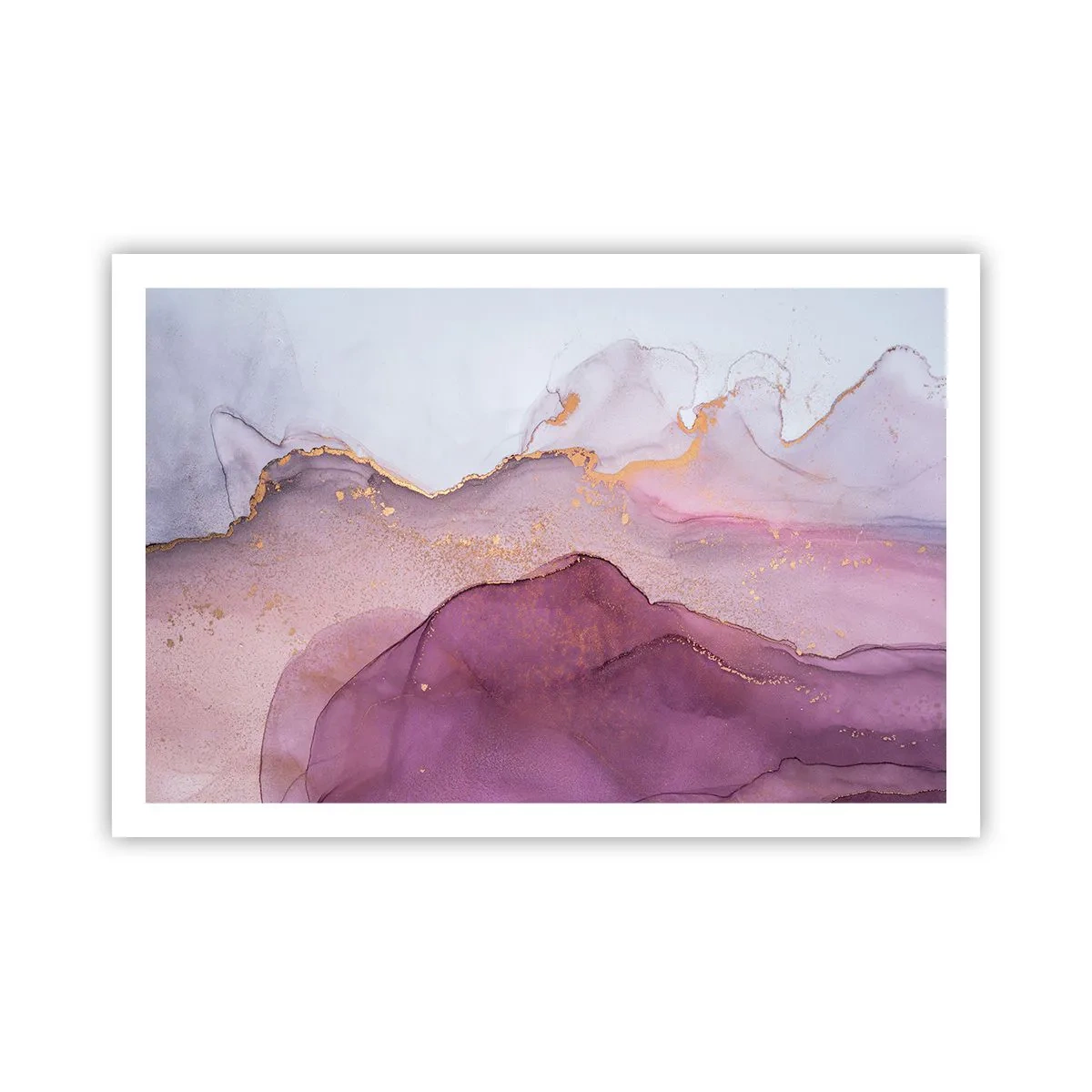 Affisch - Lila och violett vågor - 91x61 cm