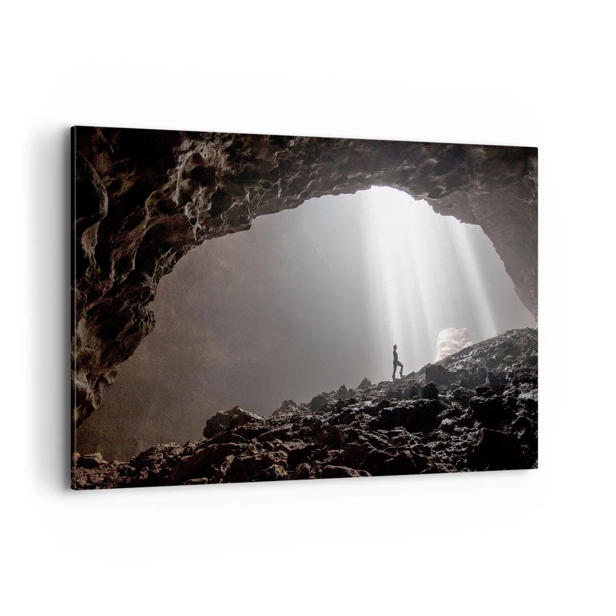 Canvastavla - Bild på duk - Ljusfylld grotta - 120x80 cm