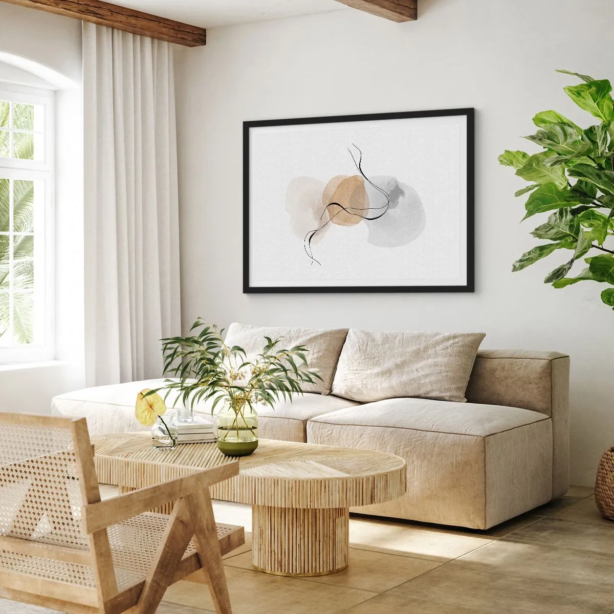 Affisch i svart ram - Luftpärlor - 40x30 cm
