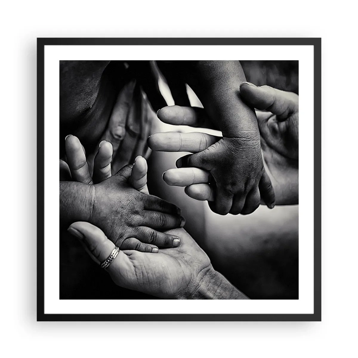 Affisch i svart ram - Att vara människa - 60x60 cm