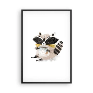 Affisch i svart ram - Min vän tvättbjörn - 61x91 cm