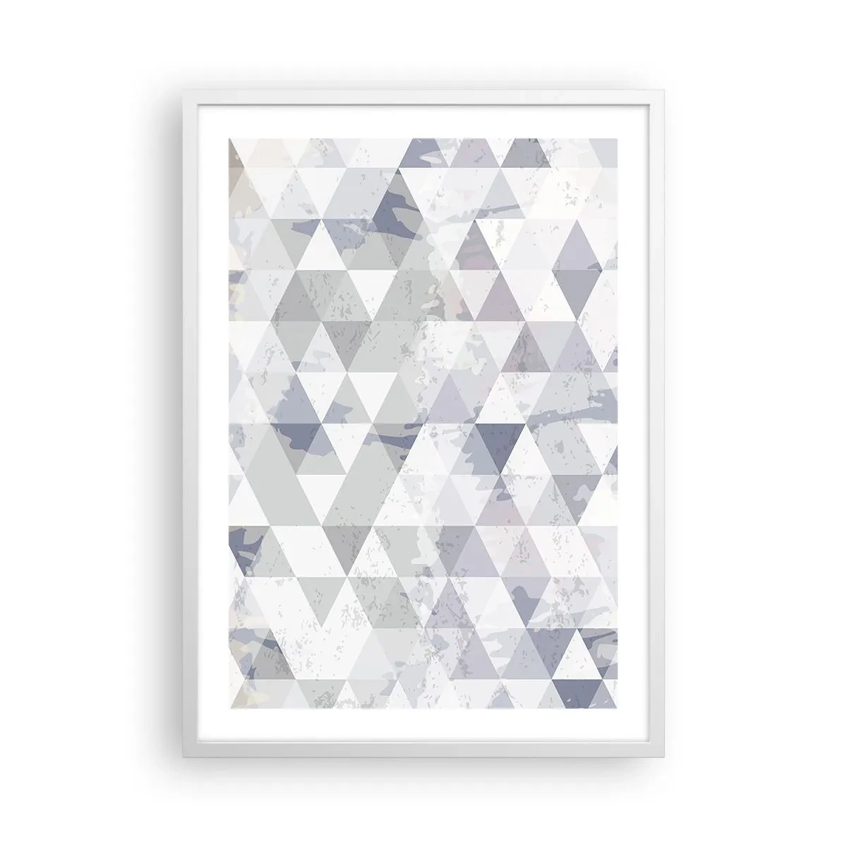 Affisch i vit ram - Trianglar - 50x70 cm