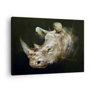 Canvastavla - Bild på duk - Porträtt av en noshörning i konstnärlig form - 70x50cm - Riktigt manlig kraft - Modern väggdekoration för vardagsrum och sovrum ARTTOR