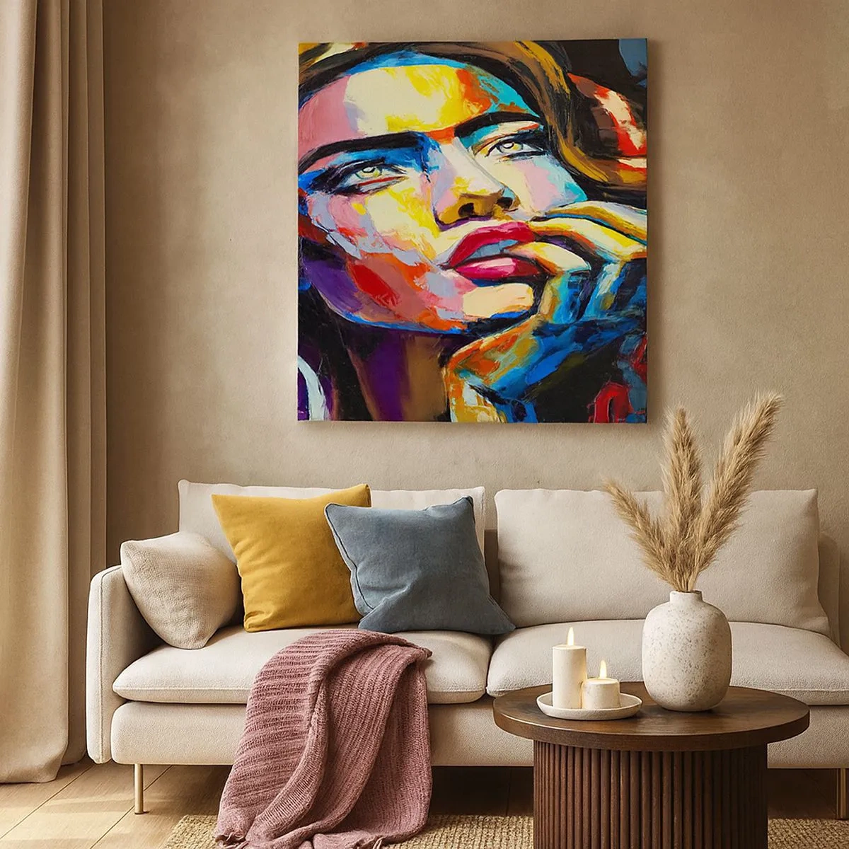 Canvastavla - Bild på duk - Drömmar seglar i himlen som fåglar - 30x30 cm