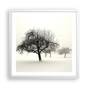 Affisch i vit ram - Vintersömn - 50x50 cm