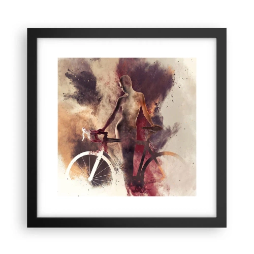Affisch i svart ram - Cyklelsjäl i marmorform - 30x30 cm