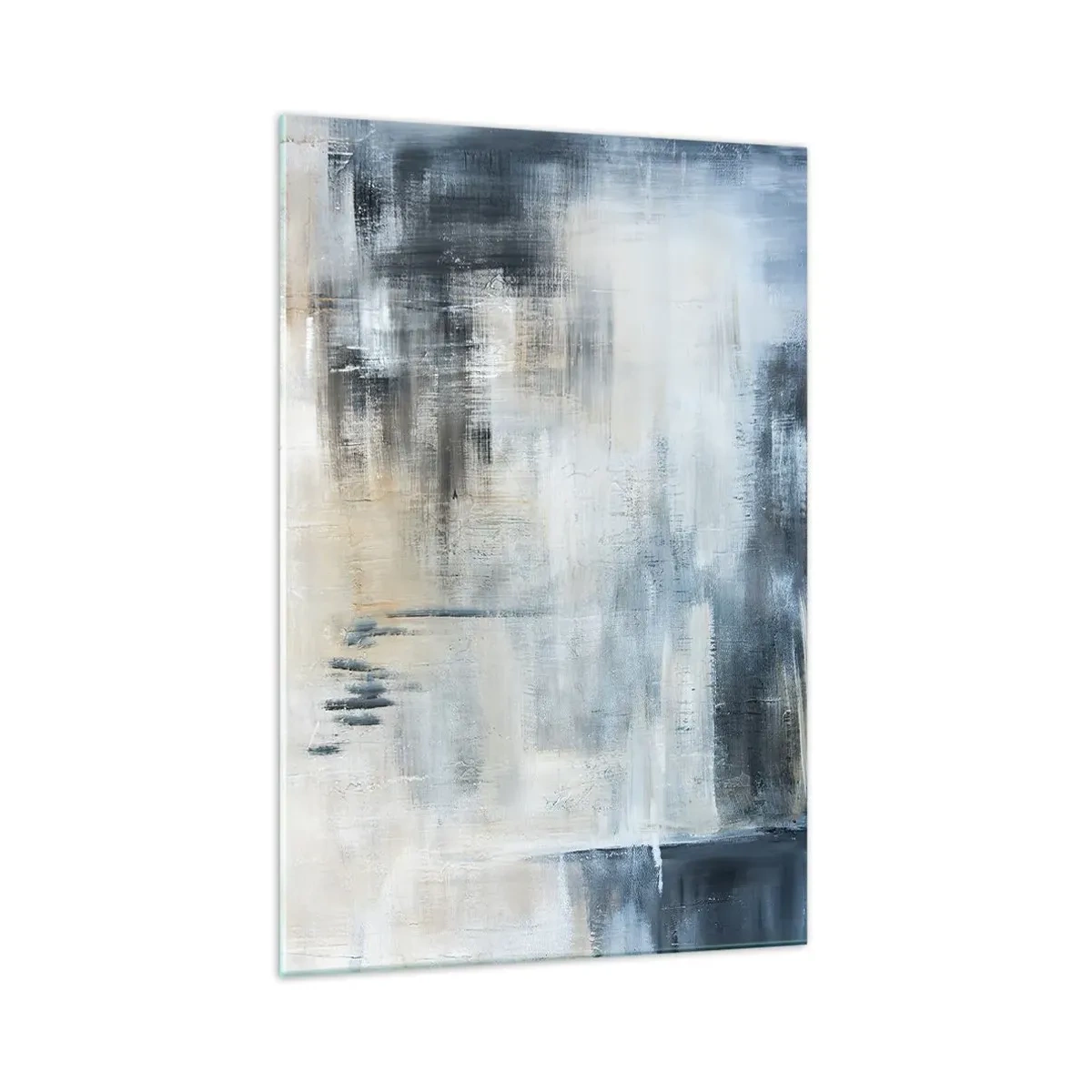 Glastavla - Bild på glas - Bakom en blå slöja - 70x100 cm