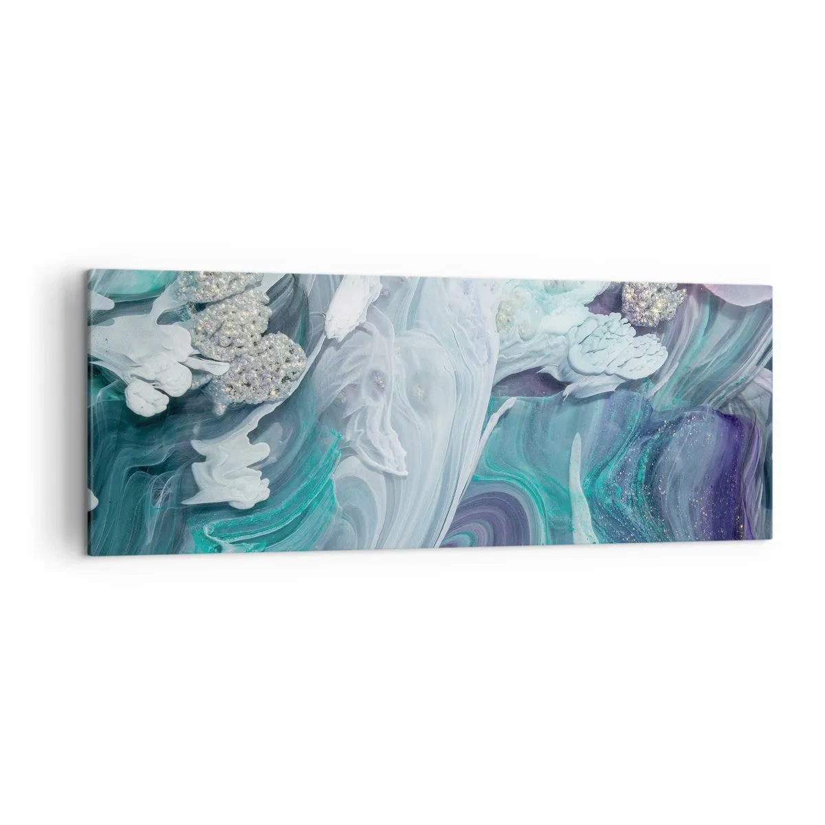 Canvastavla - Bild på duk - Blåhetens strömmar - 140x50 cm