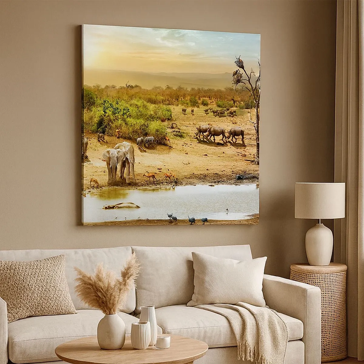 Canvastavla - Bild på duk - "Det mynnade en flod från Eden…" - 30x30 cm