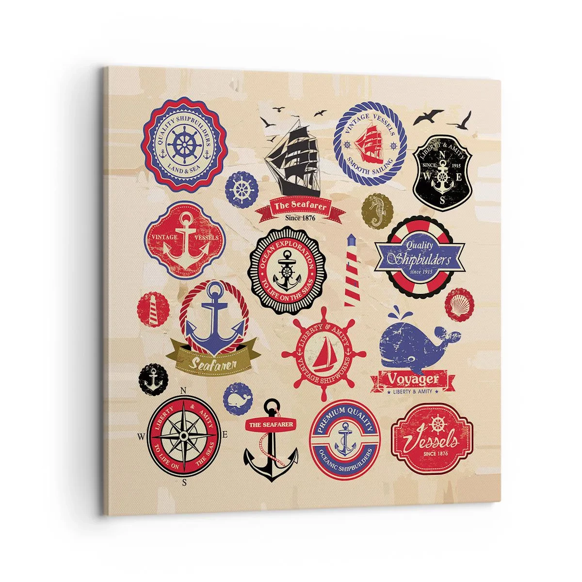 Canvastavla - Bild på duk - Seglarbroderskap - 60x60 cm