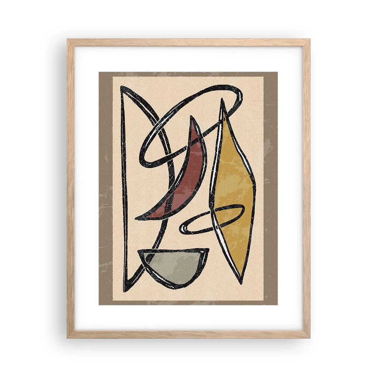 Affisch i ram av ljusek - Komposition - bågar och ovaler - 40x50 cm