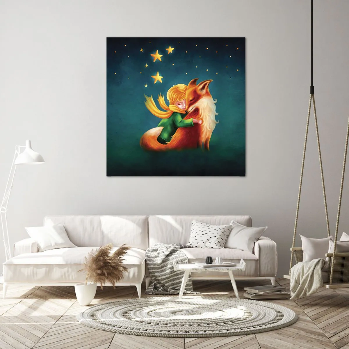 Canvastavla - Bild på duk - Lilla prinsen - 60x60 cm