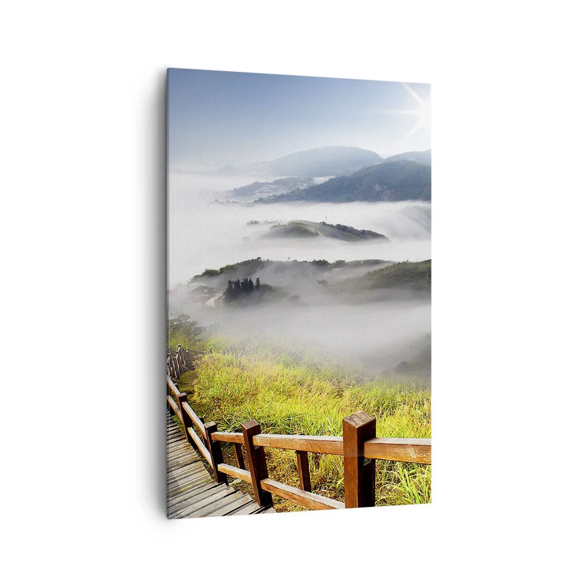 Canvastavla - Bild på duk - Vävt av sken och dimma - 80x120 cm