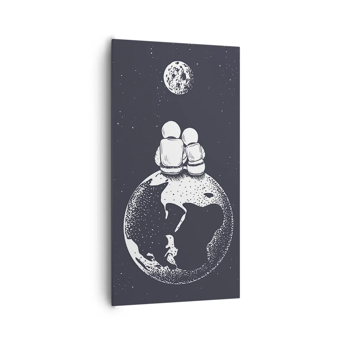 Canvastavla - Bild på duk - En kosmisk kärlekshistoria - 65x120 cm