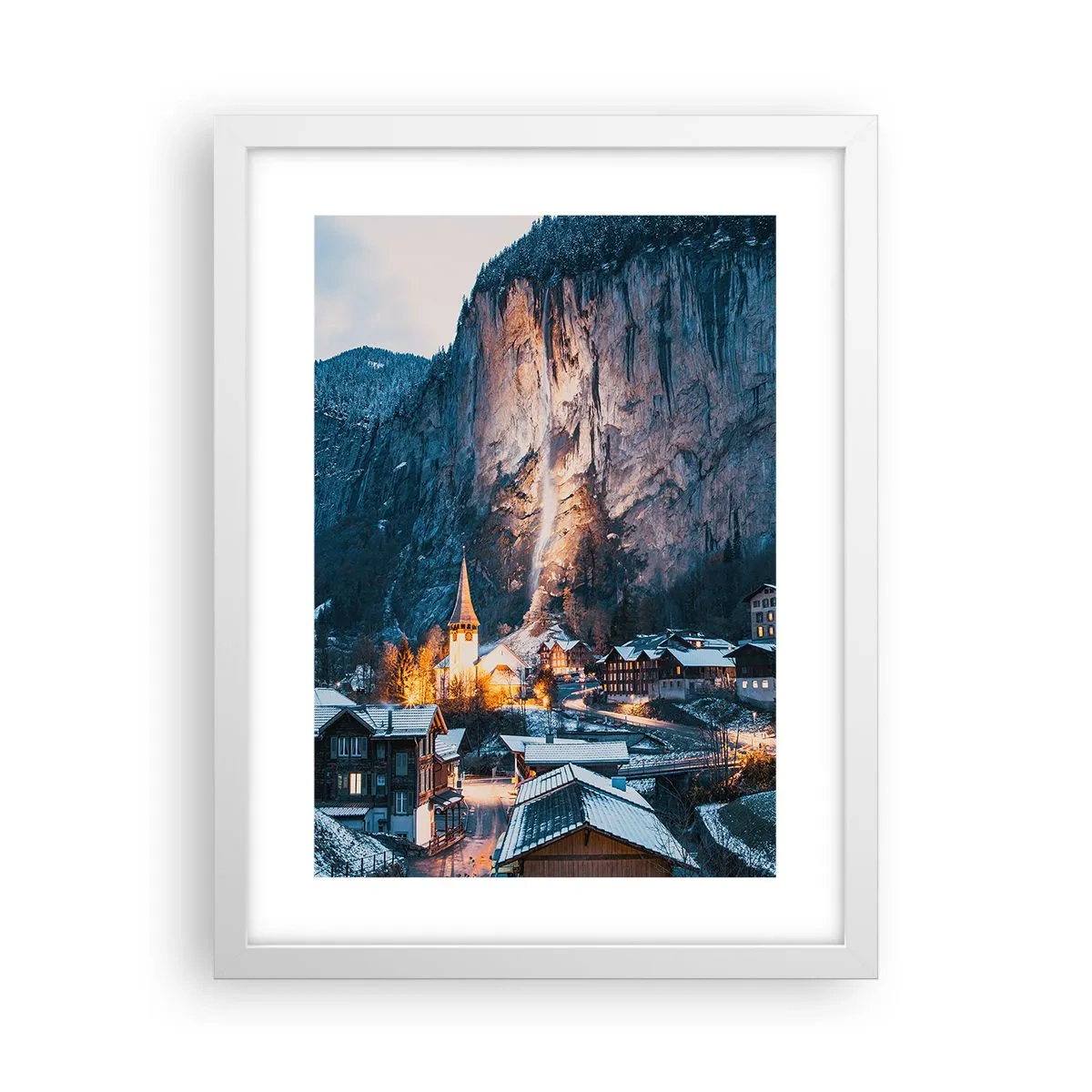 Affisch i vit ram - Vinterns ljusa ande - 30x40 cm