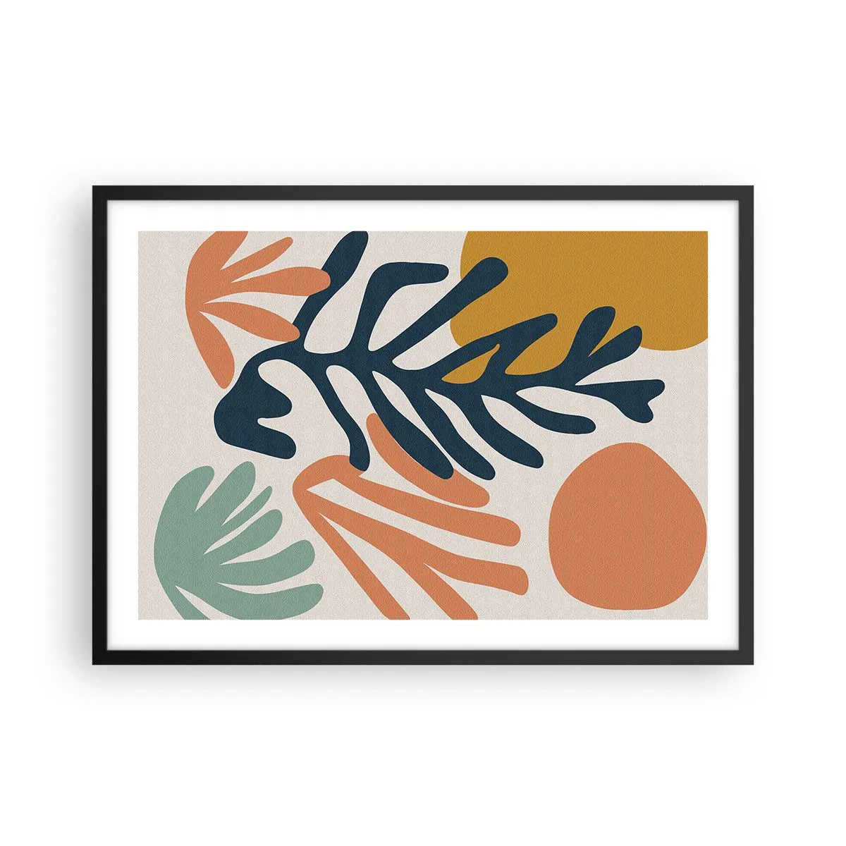 Affisch i svart ram - Korallhav - 70x50 cm