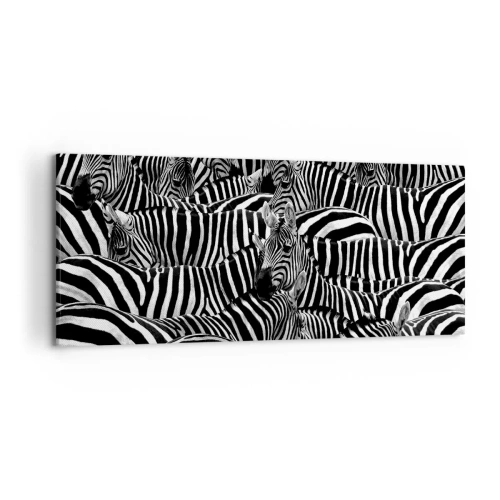 Canvastavla - Bild på duk - Randig grupporträtt - 120x50 cm