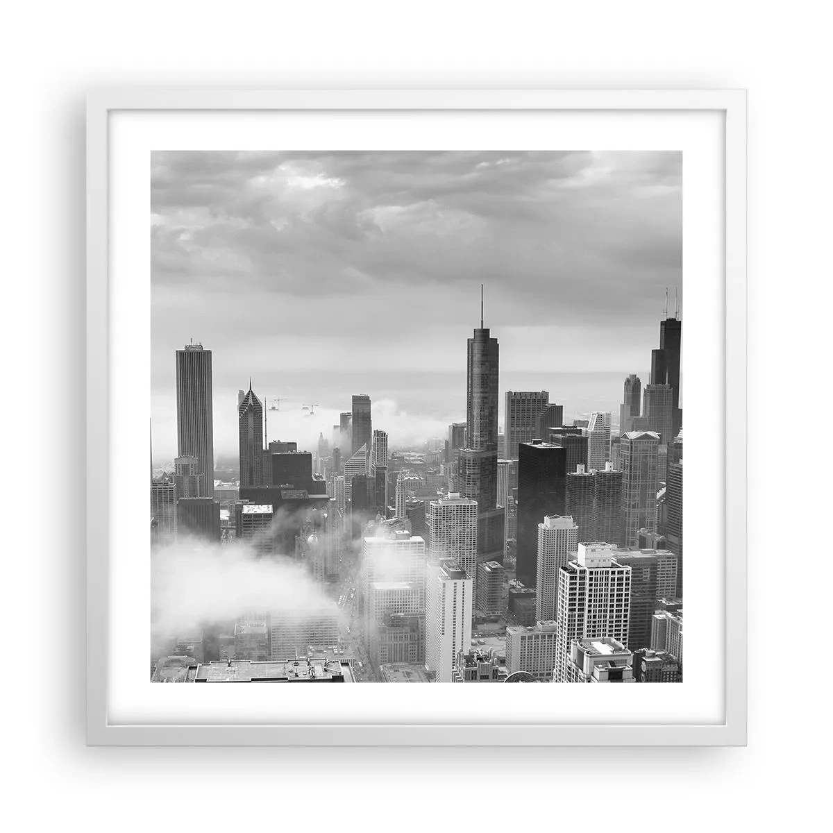 Affisch i vit ram - Amerikanskt landskap - 50x50 cm