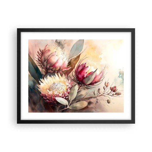 Affisch i svart ram - Från profil och en face - 50x40 cm