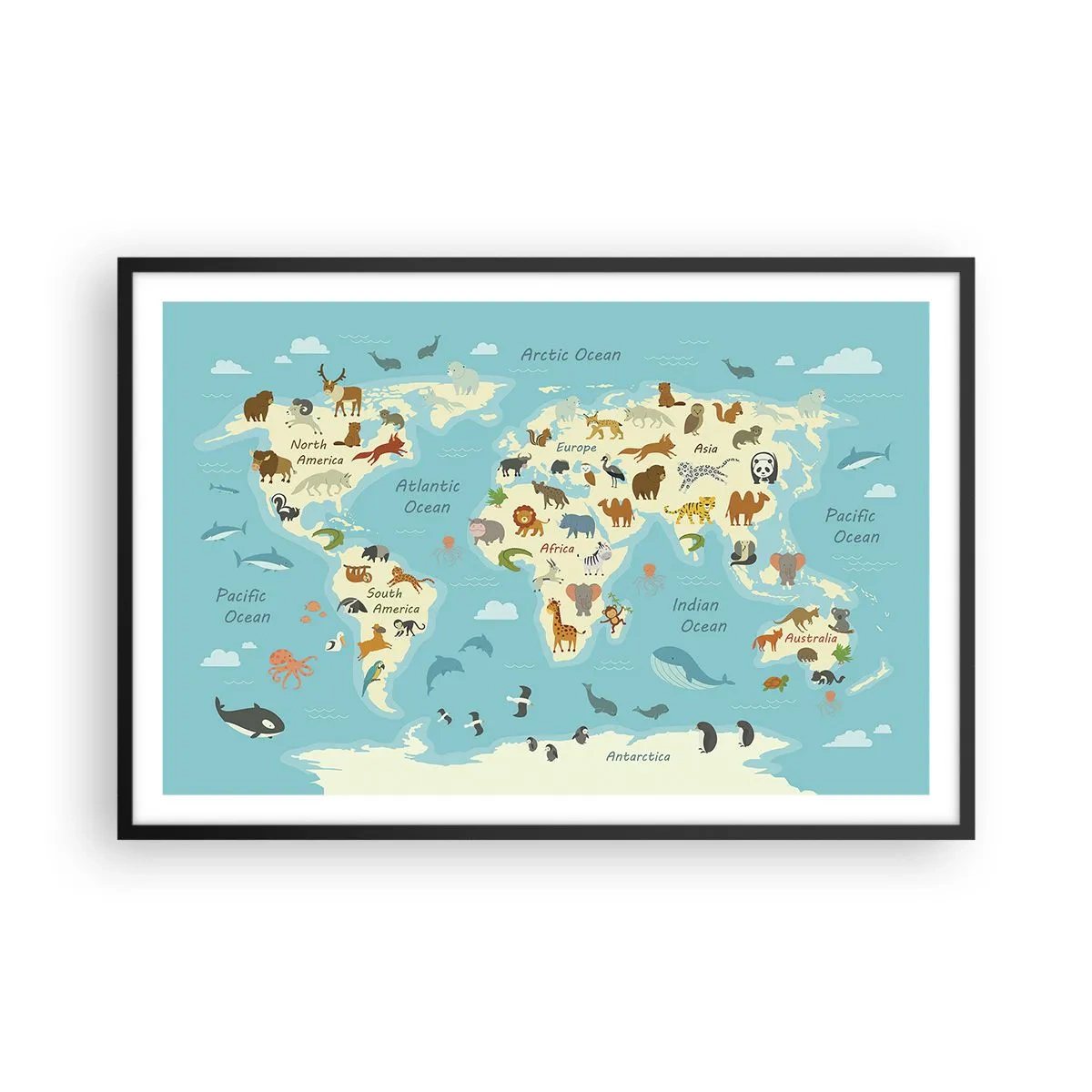 Affisch i svart ram - Goda grannar - 91x61 cm