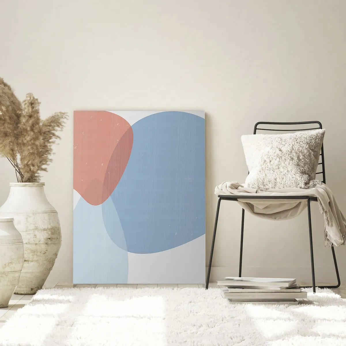 Glastavla - Bild på glas - Pastellfärgade relationer - 80x120 cm