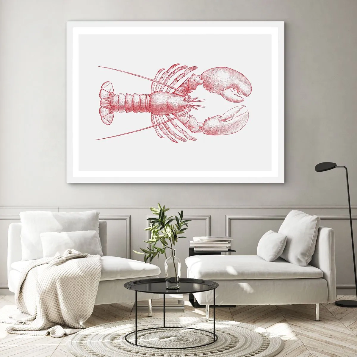 Affisch i vit ram - Hummer värdig Homer - 50x40 cm