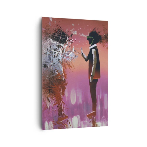 Canvastavla - Bild på duk - Kan man titta in i sig själv? - 80x120 cm