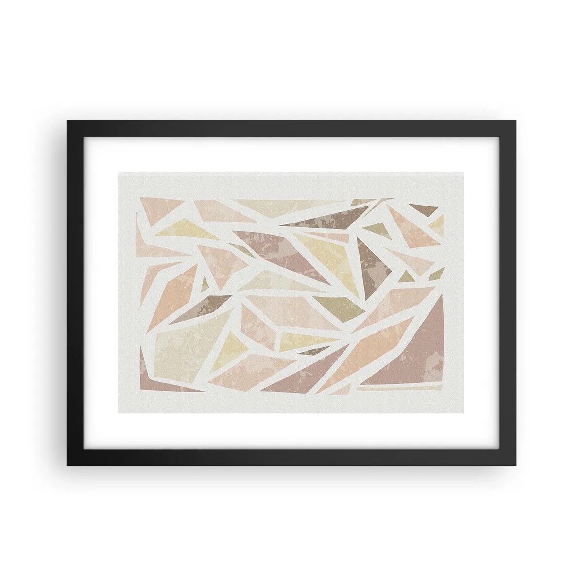 Affisch i svart ram - Komposition av färgat glas - 40x30 cm