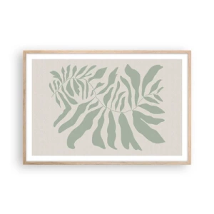 Affisch i ram av ljusek - Smaragdgrön gren - 91x61 cm