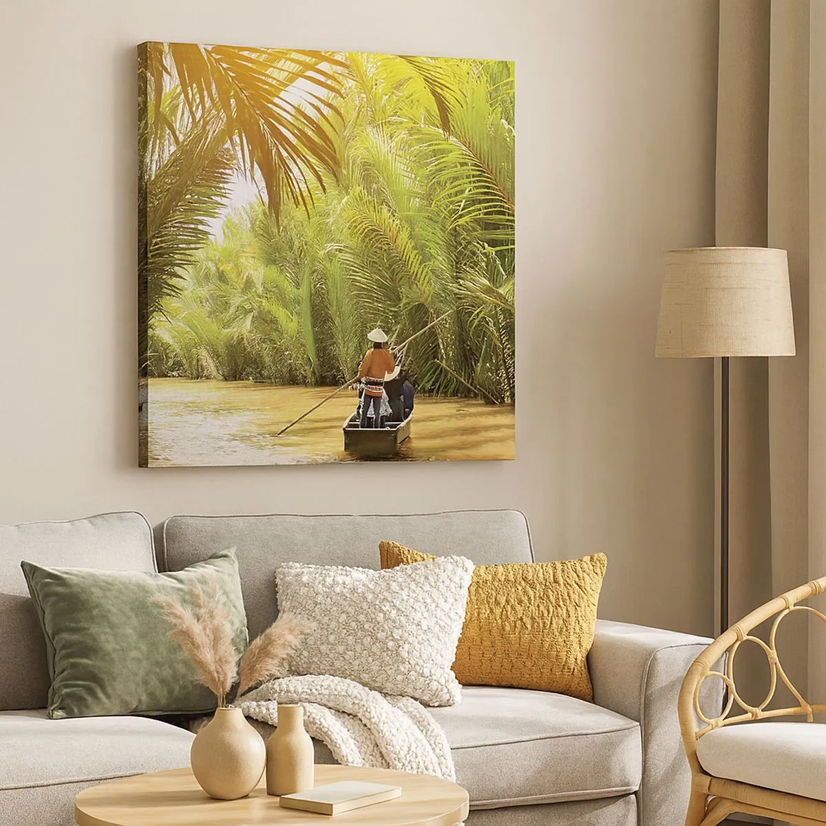 Canvastavla - Bild på duk - Genom en palmravin - 30x30 cm