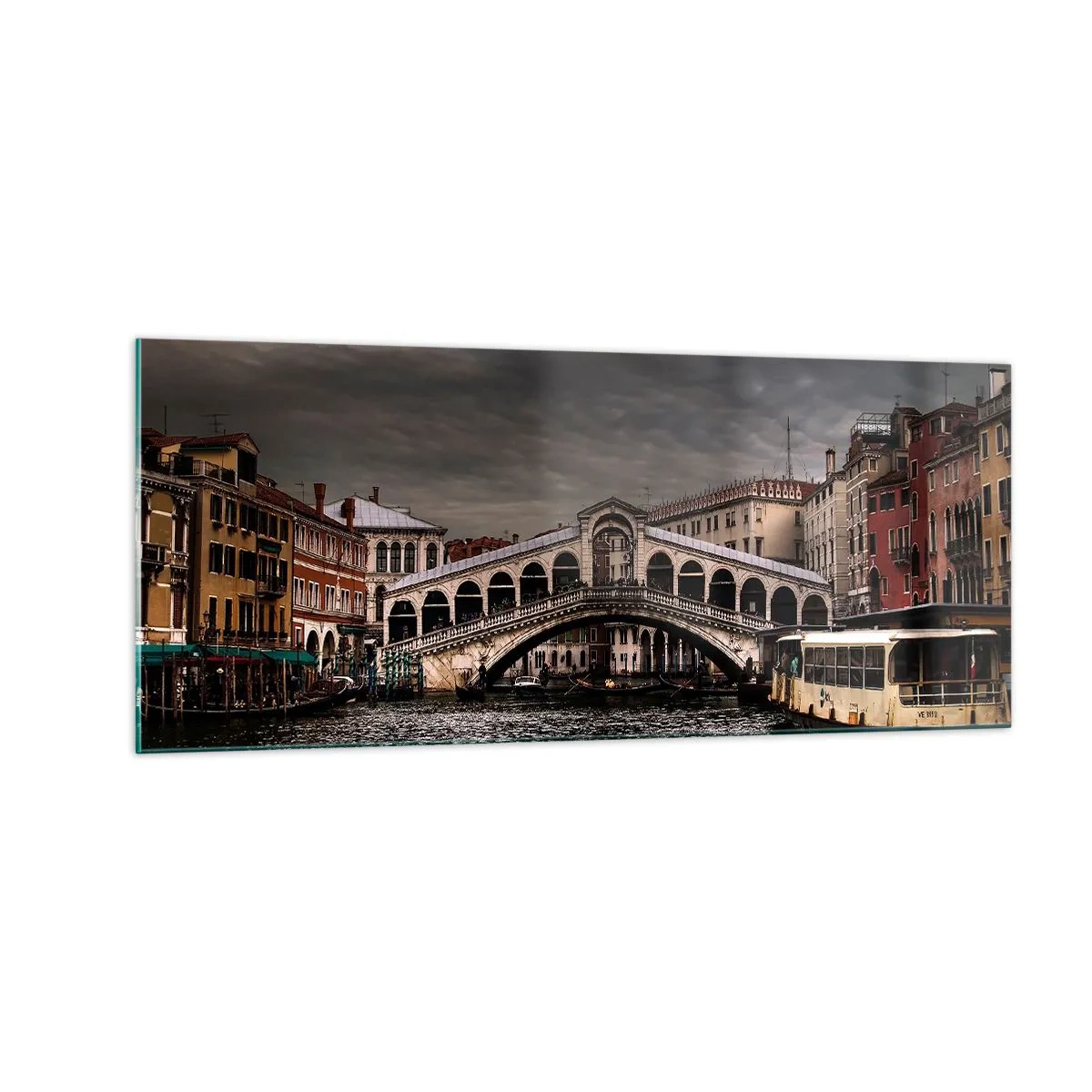 Glastavla - Bild på glas - Ett löfte om en kväll i Venedig - 100x40 cm