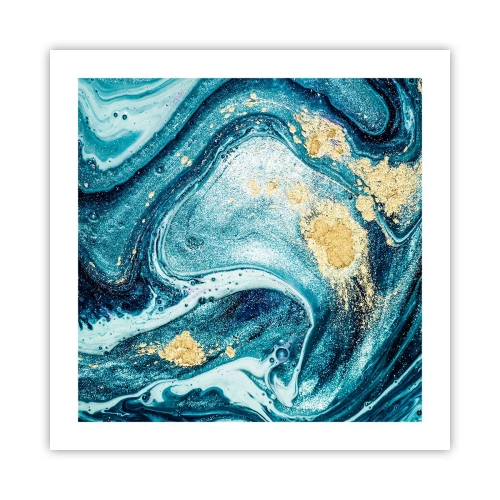Affisch - Blå virvel - 50x50 cm