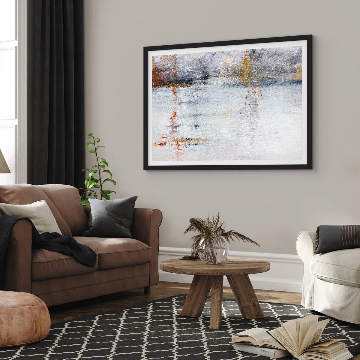 Affisch i svart ram - Bakom luftridån - 100x70 cm