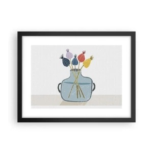 Affisch i svart ram - Vallmovas - 40x30 cm