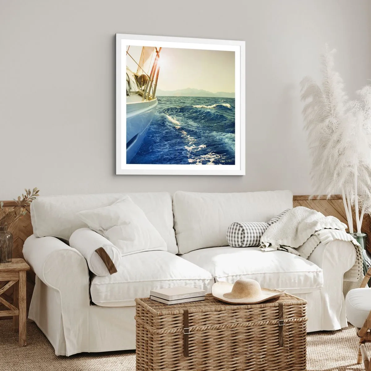 Affisch i vit ram - Mot äventyret - 30x30 cm