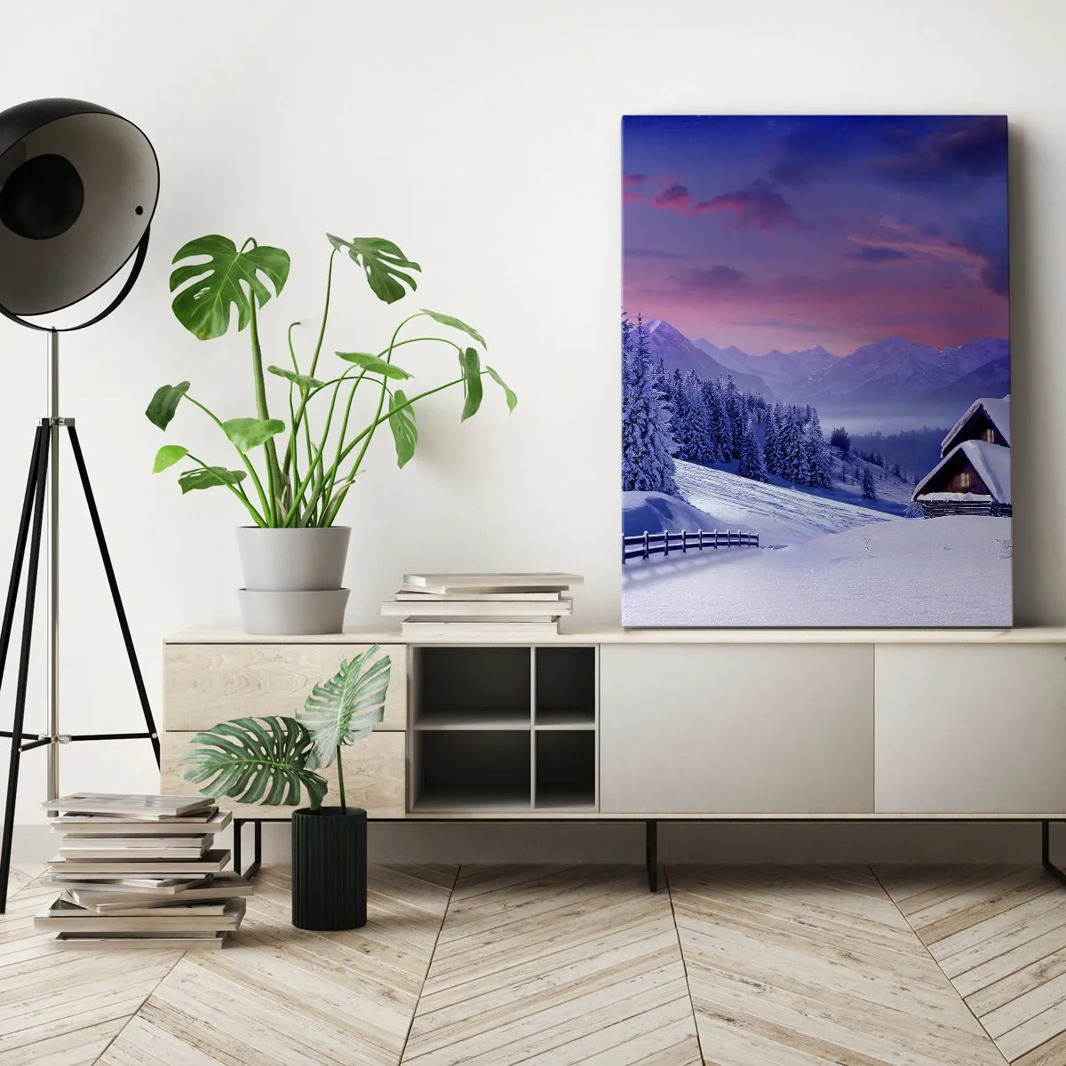 Canvastavla - Bild på duk - Silla natt - 50x70 cm