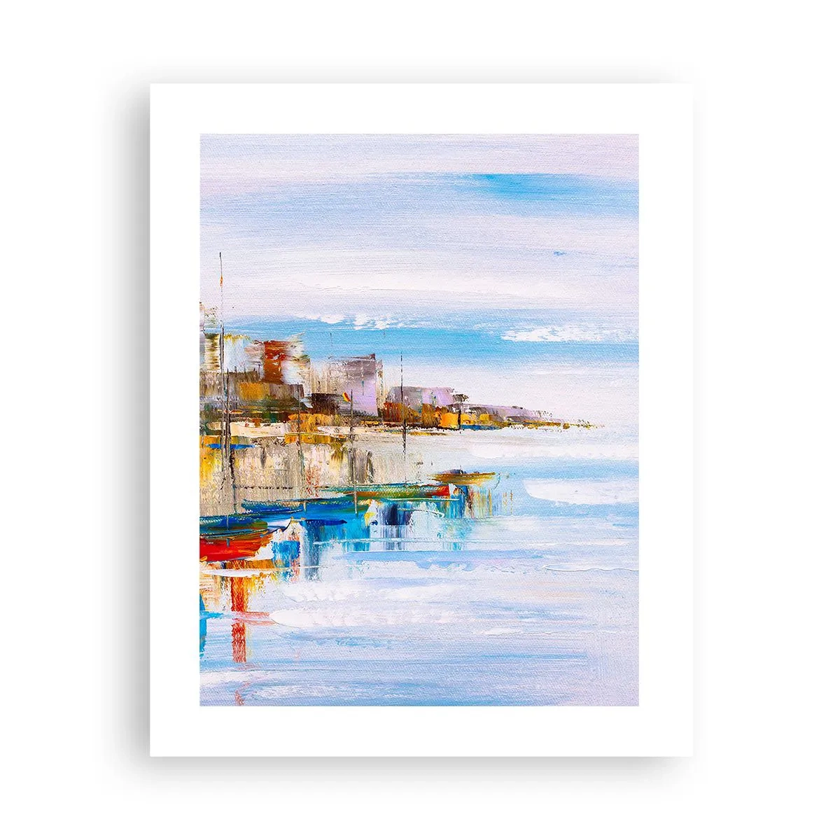 Affisch - Flerfärgad urban hamn - 40x50 cm