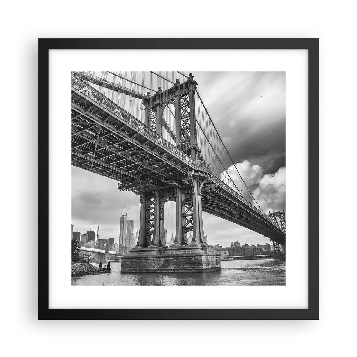 Affisch i svart ram - Till stadens hjärta - 40x40 cm