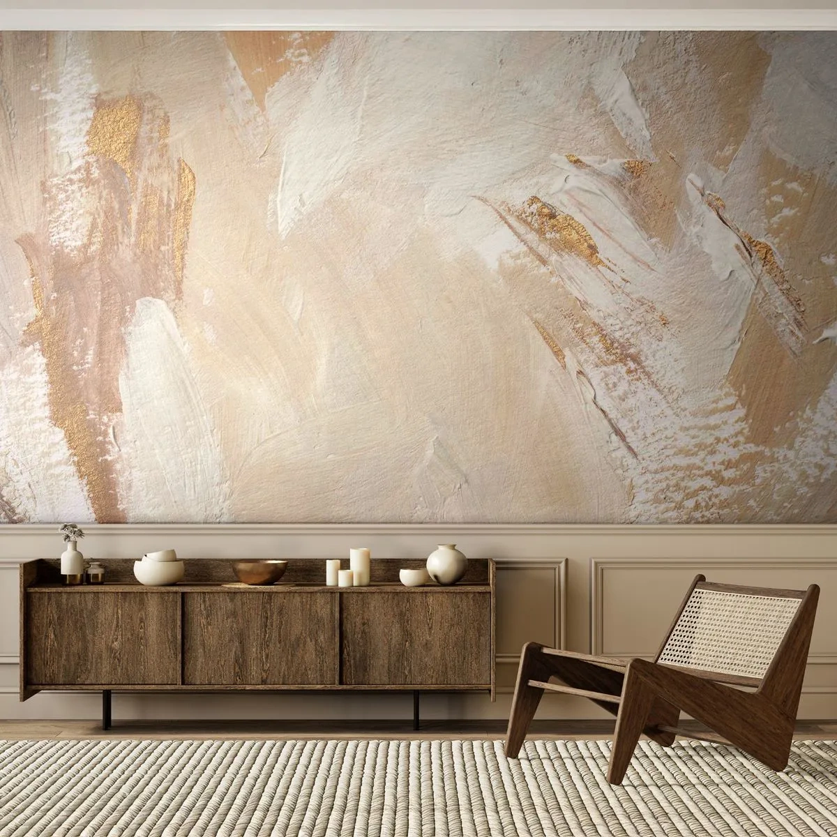 Fototapet Premium Canvas - Pastellfärgad komposition - Minimalistisk, Ljus, Bit - 250x175 cm