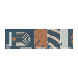 Provbit av fototapet Premium Sand - Geometri mot mörkblå bakgrund - Abstraktion, Bit, Grafik - 100x30 cm