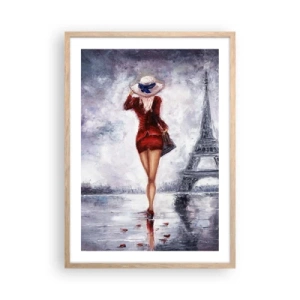 Affisch i ram av ljusek - Symboler av Paris - 50x70 cm