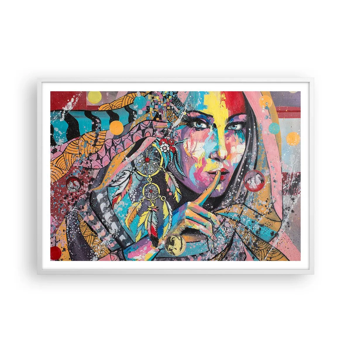 Affisch i vit ram - Var tyst tills du förstår - 100x70 cm