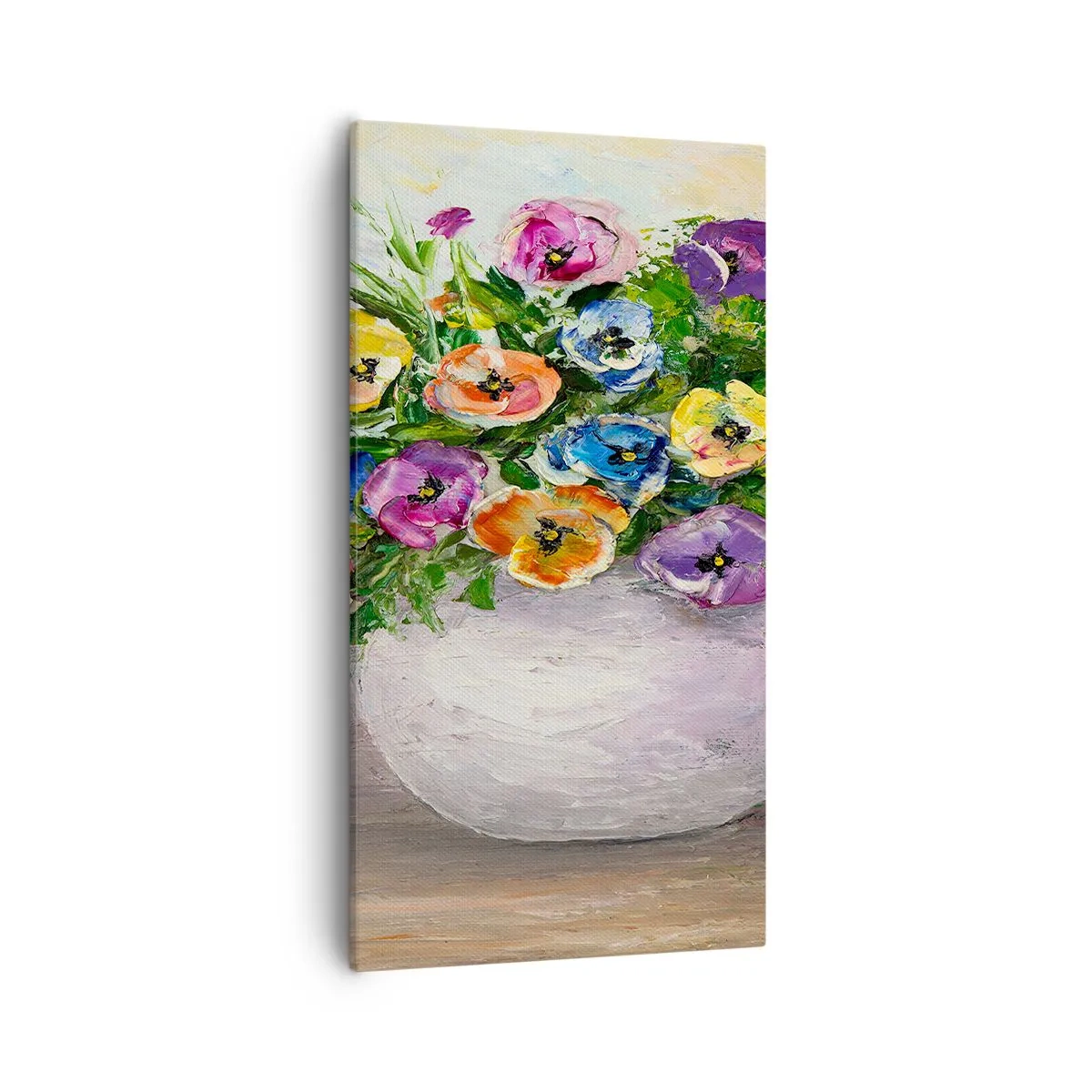 Canvastavla - Bild på duk - Stilleben med vit vas - 55x100 cm