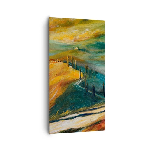 Canvastavla - Bild på duk - Toskanskt landskap - 65x120 cm